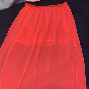 Sheer pink skirt